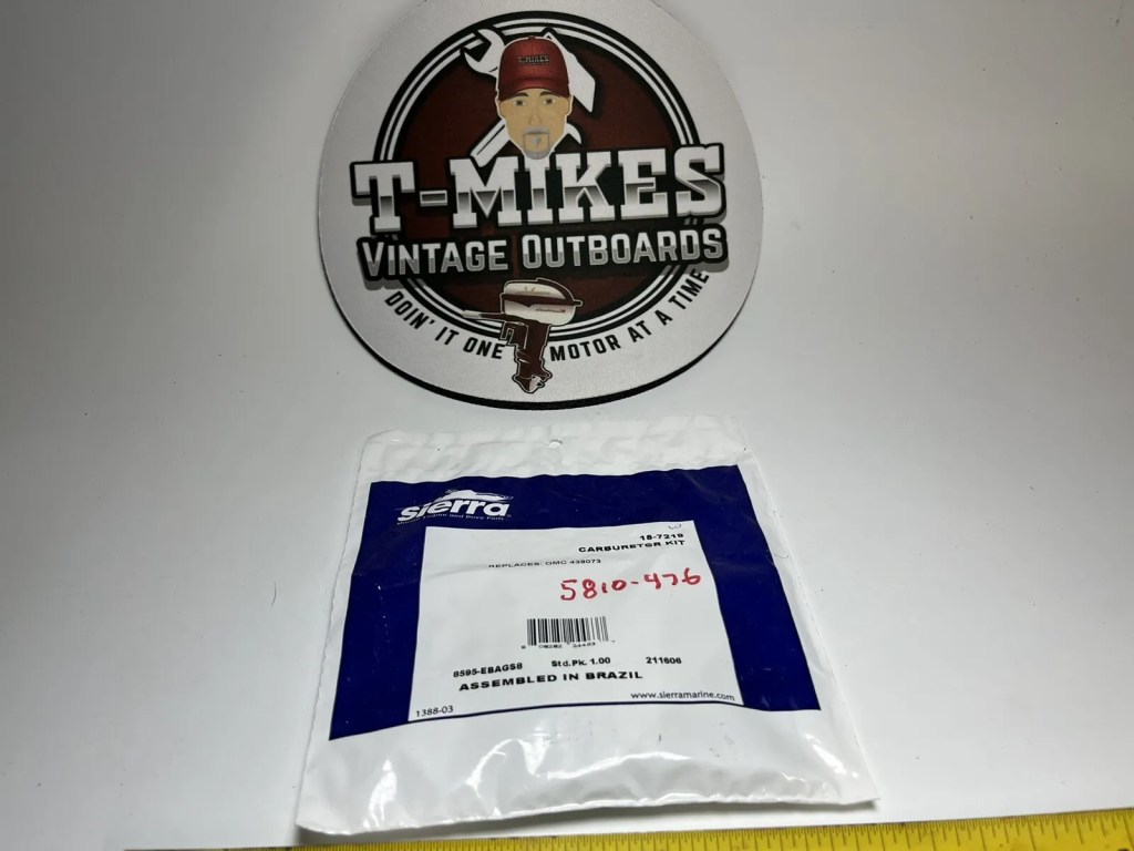 OMC Carb Kit 18-7219 1986-96 6-8 HP, 1989-96 9.9-15 HP , 1991-96 20 HP
