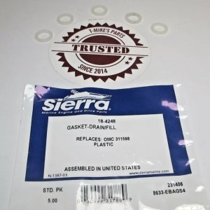 NEW OMC Gasket Drain/Fill Set of 5 Sierra 18-4248 311598 "T-Mike Trusted Part"