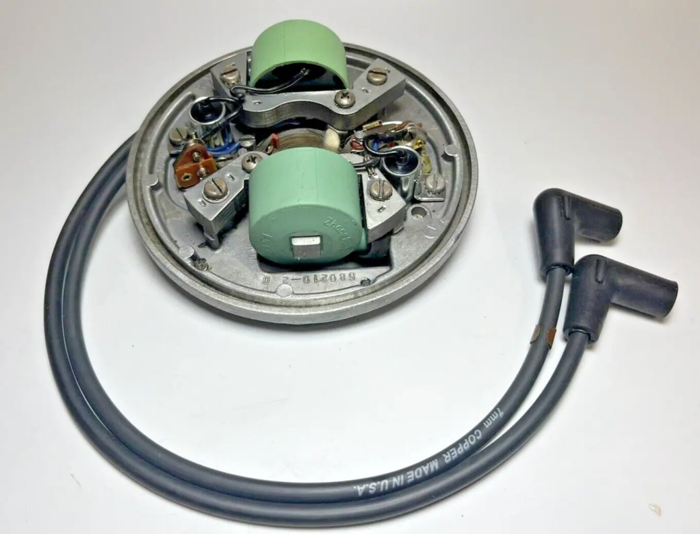 Johnson Evinrude Rebuilt Ignition Magneto w/Kill Switch Wires 1950s-1960s 5.5 & 7.5 HP NEW Tested (Copy)