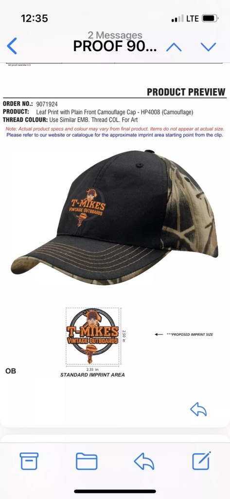 T-Mikes Logo Cammo Cap - One Size Fits All - T-Mikes Vintage Outboards