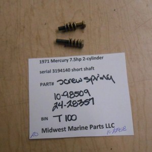 10-98509 24-28357 Mercury 1971 7.5hp Outboard Motor screw and spring (pair)