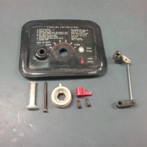 Carburetor knobs and faceplate for 10 HP Johnson outboard motor