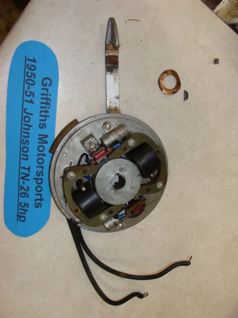 1950 51 Johnson Seahorse TN-26 5hp outboard points plate ignition coil armature