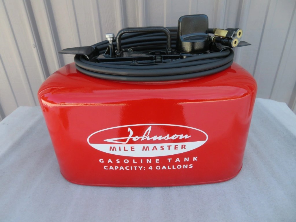 Johnson Evinrude Mile Master Dual Line Pressure Gas Tank Outboard Motor 4 Gal