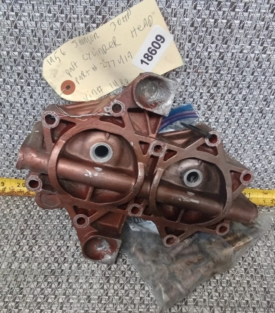 1956 Johnson 30hp Cylinder Head Used PN 277419, 0277419
