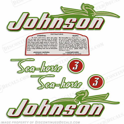 Johnson 1952 3hp Decals - Style A